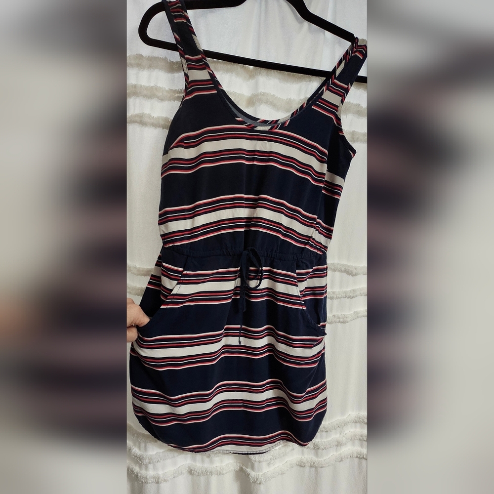 GAP Navy Mini Dress with Red and White Stripes, With Pockets .